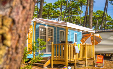 Mobil-home au camping 5 étoiles le Vieux Port dans les Landes 