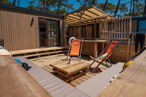 Chalet premium camping 5 étoiles le Vieux Port dans les Landes 