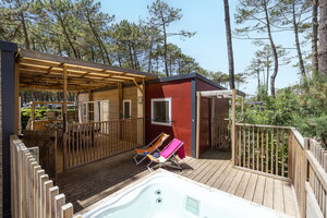 Location Cottage Premium Jacuzzi® 10 personnes au camping 5 étoiles Le Vieux Port avec Resasol pour vos vacances, loisirs et évenements à Messanges Vieux Boucau en bord de mer à la plage