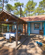 Chalet bois 8 personnes dans les Landes au camping 5 étoiles le Vieux Port à Messanges