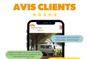 20240604 Publication Avis Clients Caravane Landes message stockage hivernage achat revente occasion camping mobil home
